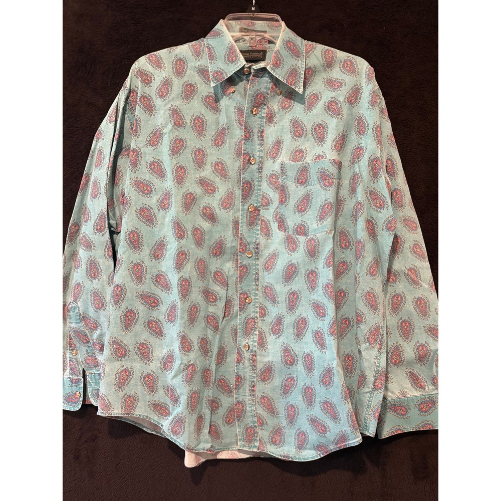 Flying Scotsman‎ Paisley Button Up Shirt Long Sleeve Casual Mens Size L